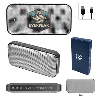 Aluminum Suede Speaker Power Bank - 6 x 3 x 1 in - product view 1