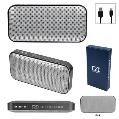 Aluminum Suede Speaker Power Bank - 6 x 3 x 1 in - product view 2