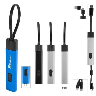 Retractable Travel Charging Cable Aluminum - 6 in