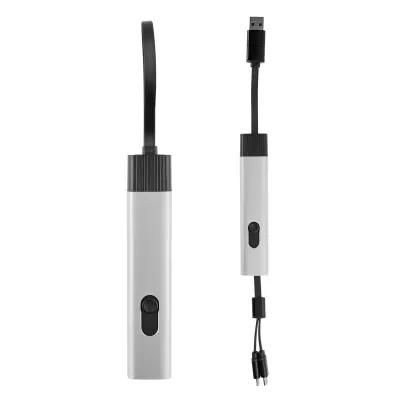 Retractable Travel Charging Cable Aluminum - 6 in - product view 5