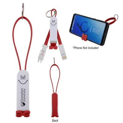 3-in-1 Charging Cable with Phone Stand - 5.75 in