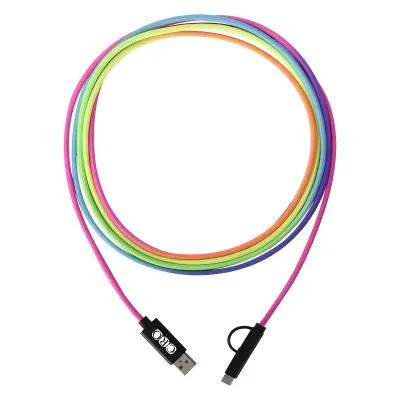 3-in-1 Rainbow Braided Charging Cable - 10 ft - product view 2