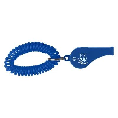 Whistle with Coil Wrist Band - 2.25 x 0.88 in
