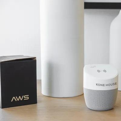 AWS Wireless Charging Pad Speaker Unison - 4.25 x 3.5 in - promotional product with custom logo