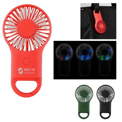 Handheld Fan Rechargeable with Carabiner - 3 x 6 in