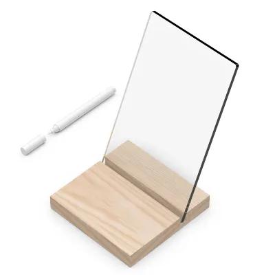 Acrylic Writing Pad with Maple Base - 4 x 6.25 in - product view 2