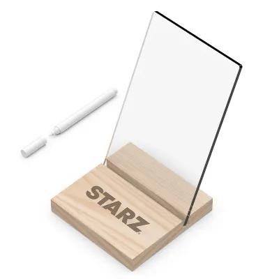 Acrylic Writing Pad with Maple Base - 4 x 6.25 in - product view 3
