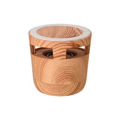 Wireless Charging Pad Speaker Woodgrain - 3 in Diameter - product view 2