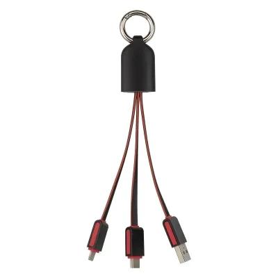 3-in-1 Light Up Charging Cable with Carabiner - 6 in - product view 2