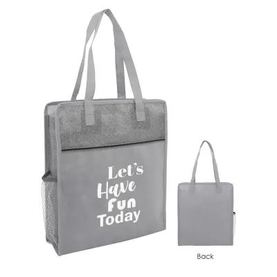 Custom Printed Tote Bag Non-Woven Heathered - 13 x 15 in