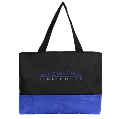 Custom Tote Bag Quilted Pongee with Padding - 17 x 14 in - product view 2
