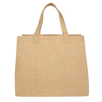 Custom Tote Bag Laminated Jute Large Open - 17 x 14 in - product view 3