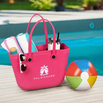 Custom Tote Bag EVA Rubber Beach Style Tip-Proof - 18 x 13 in - product view 3