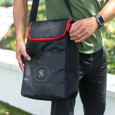 Beach Cooler Double Bottle PEVA Lining 14 Can - 8 x 13 in - product view 4