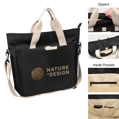 Custom Tote Bag Microfiber Travel Multiple Pockets - 14 x 13 in