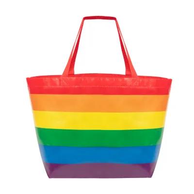 Custom Tote Bag Laminated Non-Woven Rainbow - 19.5 x 11.75 x 7.75 in - product view 2