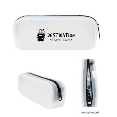 Silicone Pouch Zippered Flexible Material - 7 x 2.75 x 2 in