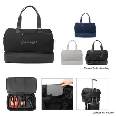 Travel Bag with Drop-Bottom Compartment - 19 x 15 in