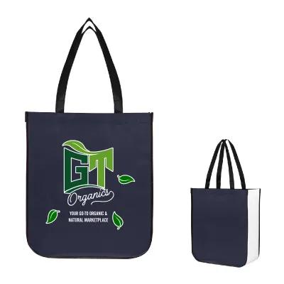 Custom Tote Bag Laminated rPET Non-Woven - 14 x 16 in - product view 2