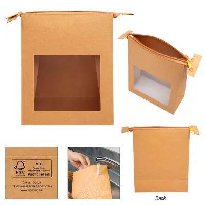 Zippered Pouch Kraft Paper FSC Certified - 7 x 8 x 3 in - product view 2