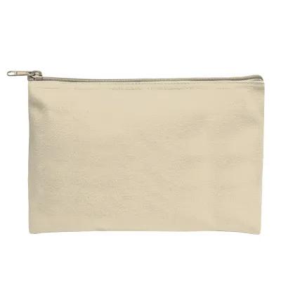 Zippered Pouch 14oz Recycled Cotton Canvas - 8 x 5 in - product view 2