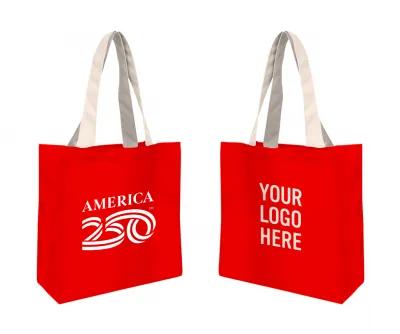 Custom Tote Bag Poly Canvas with Open Compartment - 16 x 12 in