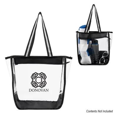 Custom Tote Bag EVA Clear Zippered Stowe - 12 x 13 x 5.5 in - product view 1