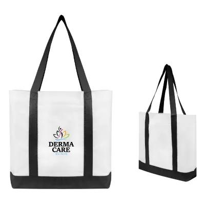 Custom Tote Bag Non-Woven Trim Color Accents - 18 x 14 in - product view 3