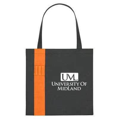 Custom Tote Bag Non-Woven Pen Loop Design - 15 x 15 in