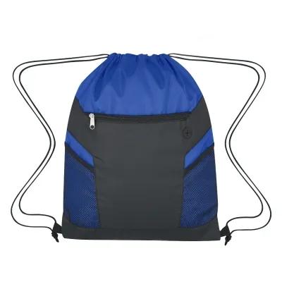 Ripstop Drawstring Bag with Side Mesh Pockets - 13.75 x 18 in - product view 3