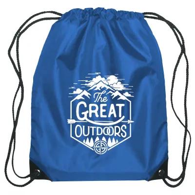Recycled Drawstring Sports Pack Small with Leather Trim - 14 x 18 in - product view 4