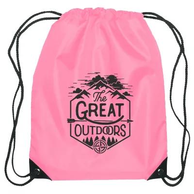 Recycled Drawstring Sports Pack Small with Leather Trim - 14 x 18 in - product view 7