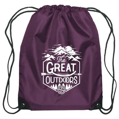 Recycled Drawstring Sports Pack Small with Leather Trim - 14 x 18 in - product view 8