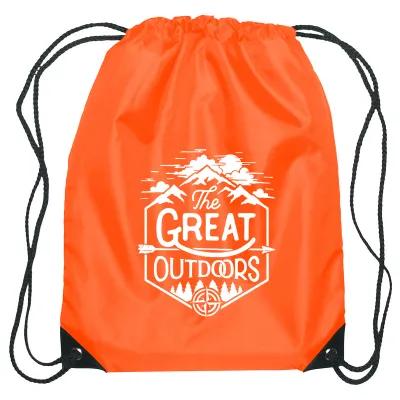 Recycled Drawstring Sports Pack Small with Leather Trim - 14 x 18 in - product view 9