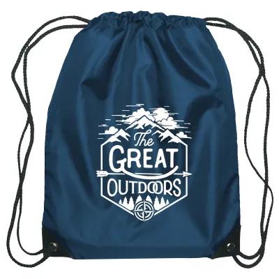 Recycled Drawstring Sports Pack Small with Leather Trim - 14 x 18 in - product view 10