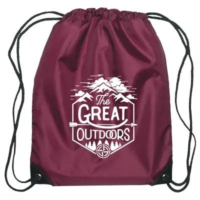 Recycled Drawstring Sports Pack Small with Leather Trim - 14 x 18 in - product view 11