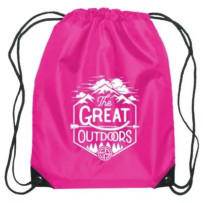 Recycled Drawstring Sports Pack Small with Leather Trim - 14 x 18 in - product view 12