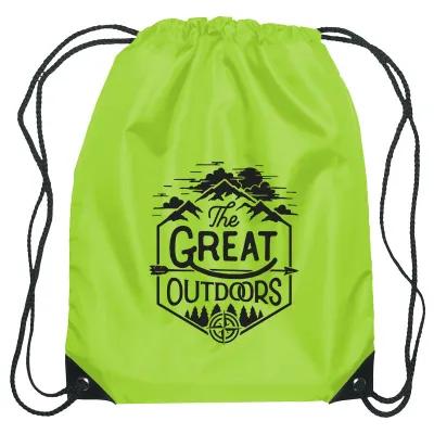 Recycled Drawstring Sports Pack Small with Leather Trim - 14 x 18 in - product view 13