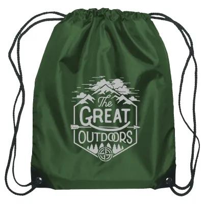 Recycled Drawstring Sports Pack Small with Leather Trim - 14 x 18 in - product view 15