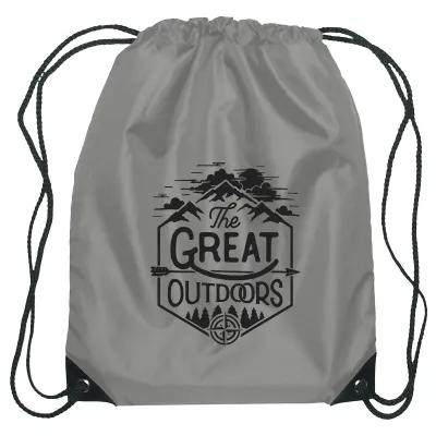 Recycled Drawstring Sports Pack Small with Leather Trim - 14 x 18 in - product view 17
