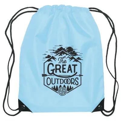 Recycled Drawstring Sports Pack Small with Leather Trim - 14 x 18 in - product view 18