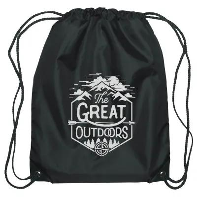 Recycled Drawstring Sports Pack Small with Leather Trim - 14 x 18 in - product view 19