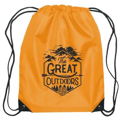 Recycled Drawstring Sports Pack Small with Leather Trim - 14 x 18 in - product view 20
