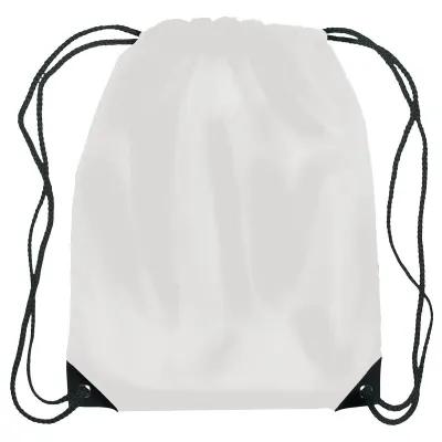 Recycled Drawstring Sports Pack Small with Leather Trim - 14 x 18 in - product view 21