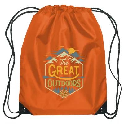 Recycled Drawstring Sports Pack Small with Leather Trim - 14 x 18 in - product view 24