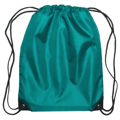 Recycled Drawstring Sports Pack Small with Leather Trim - 14 x 18 in - product view 25