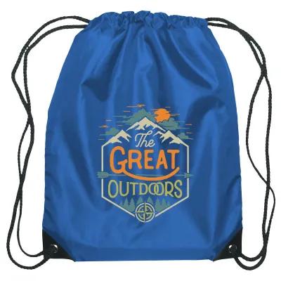 Recycled Drawstring Sports Pack Small with Leather Trim - 14 x 18 in - product view 28