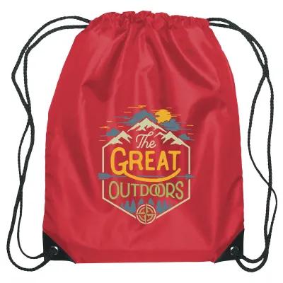 Recycled Drawstring Sports Pack Small with Leather Trim - 14 x 18 in - product view 30