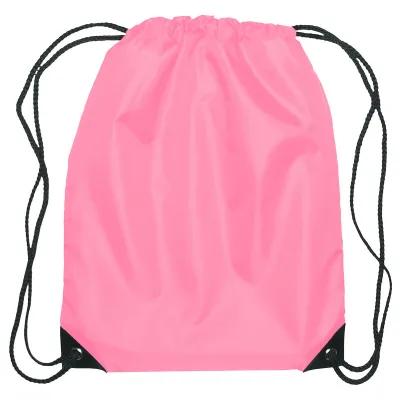 Recycled Drawstring Sports Pack Small with Leather Trim - 14 x 18 in - product view 33