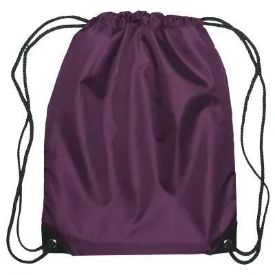 Recycled Drawstring Sports Pack Small with Leather Trim - 14 x 18 in - product view 35